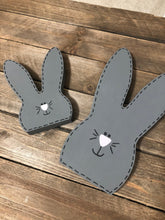 Load image into Gallery viewer, Easter Bunny Tiered Tray Decor, Spring Mantle Decoration, Easter Bunny, Rustic Wood Shelf Sitter, Farmhouse Seasonal Decor