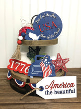 Load image into Gallery viewer, Patriotic Tiered Tray Decor