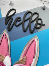 Load image into Gallery viewer, Easter Bunny Door Hanger, Easter Bunny Wreath, Easter Door Hanger, Easter Door Decoration, Easter Welcome Sign