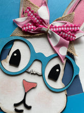 Load image into Gallery viewer, Easter Bunny Door Hanger, Easter Bunny Wreath, Easter Door Hanger, Easter Door Decoration, Easter Welcome Sign