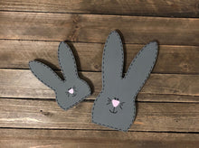 Load image into Gallery viewer, Easter Bunny Tiered Tray Decor, Spring Mantle Decoration, Easter Bunny, Rustic Wood Shelf Sitter, Farmhouse Seasonal Decor
