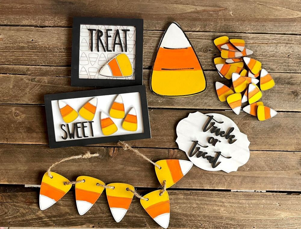 Candy Corn Tiered Tray Decor